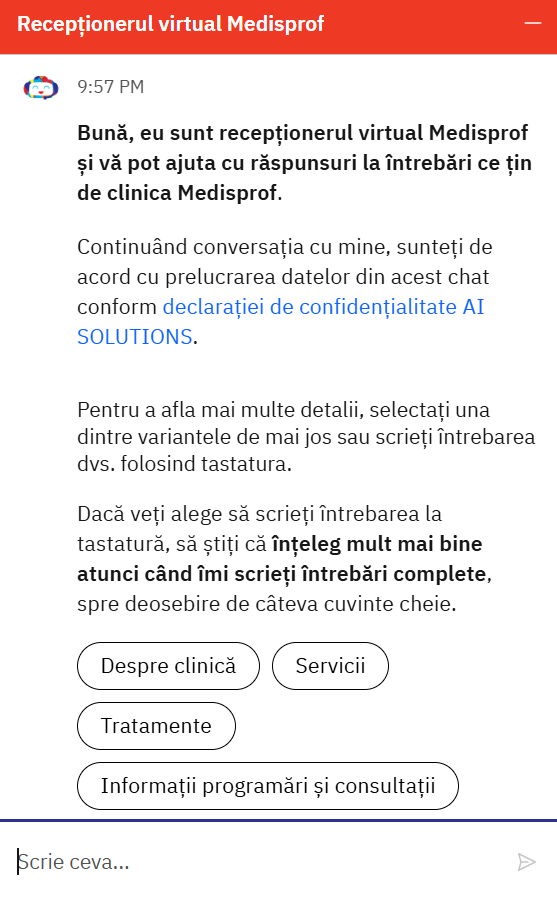 Chatbotul Medisprof în funcțiune: răspunde la întrebările pacienților